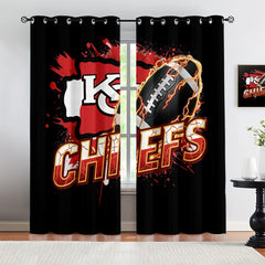 Kansas City Chiefs Blackout Curtains Drapes For Window Treatment Set