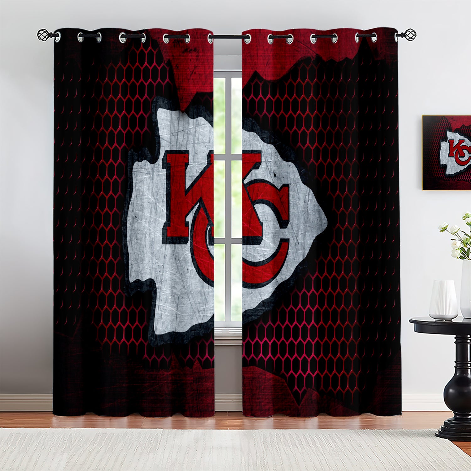 Kansas City Chiefs Blackout Curtains Drapes For Window Treatment Set