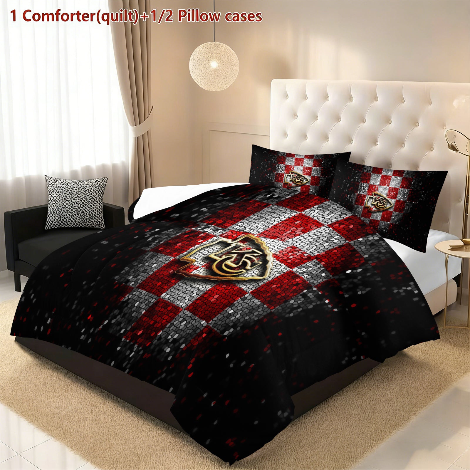 Kansas City Chiefs Comforter Pillowcase Sets Blanket All Season Reversible Quilted Duvet