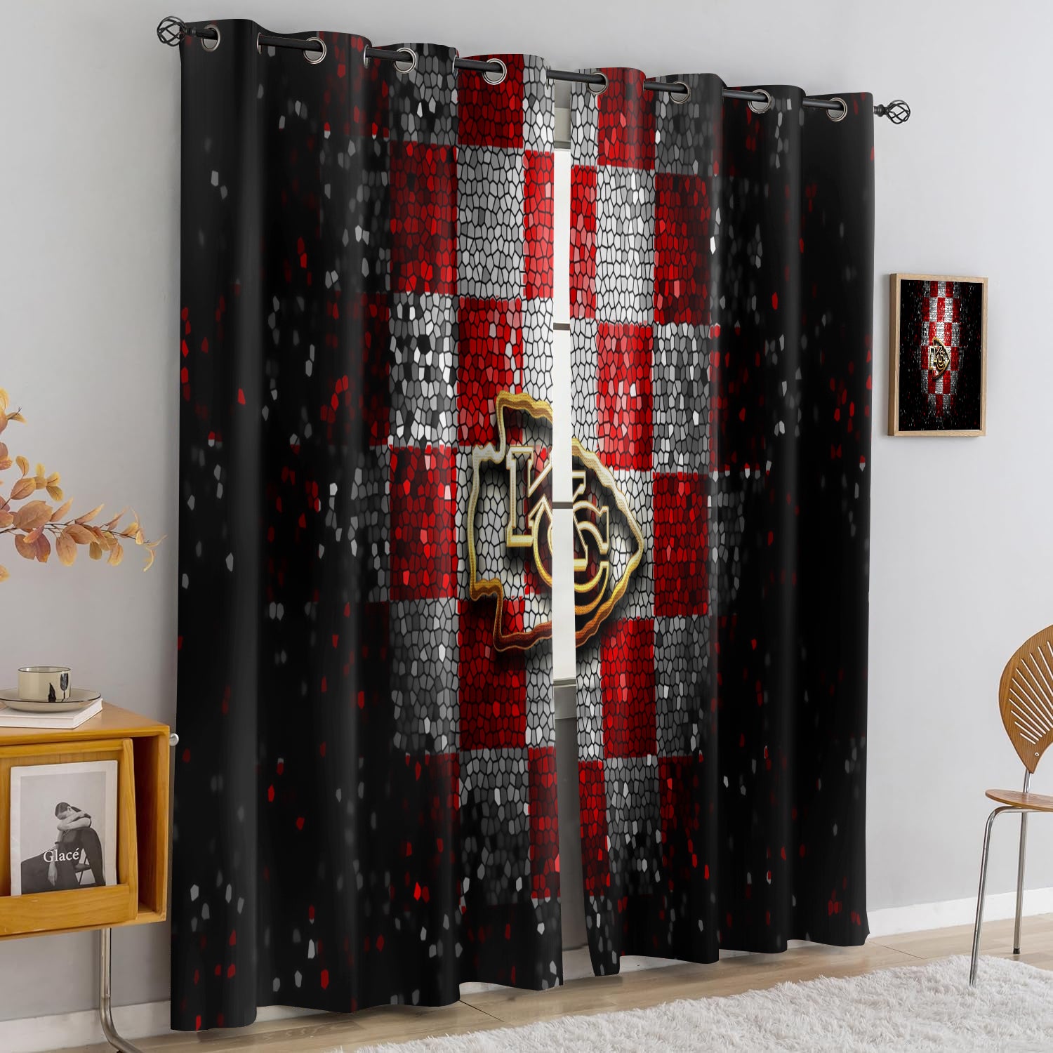 Kansas City Chiefs Blackout Curtains Drapes For Window Treatment Set