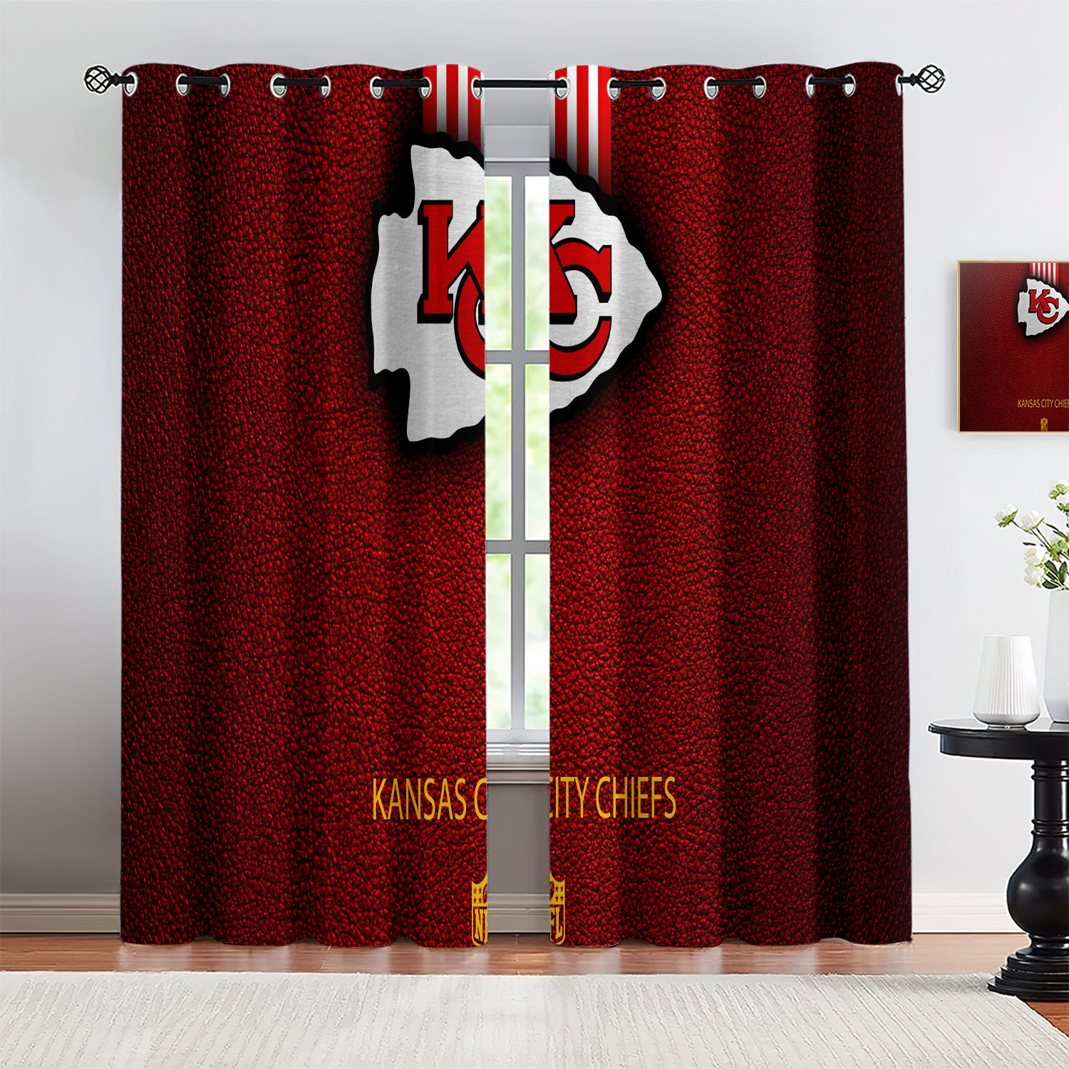 Kansas City Chiefs Blackout Curtains Drapes For Window Treatment Set