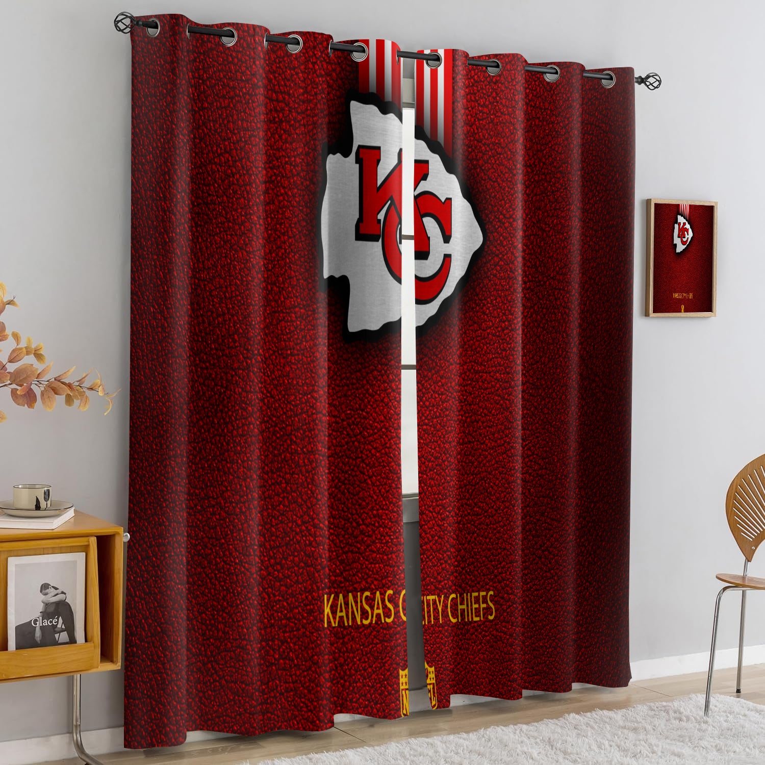 Kansas City Chiefs Blackout Curtains Drapes For Window Treatment Set