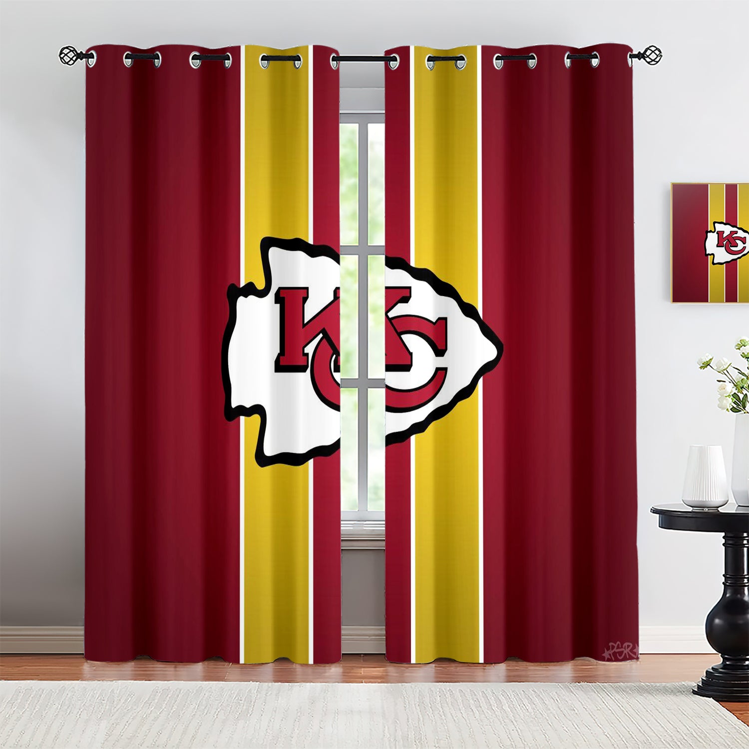 Kansas City Chiefs Blackout Curtains Drapes For Window Treatment Set