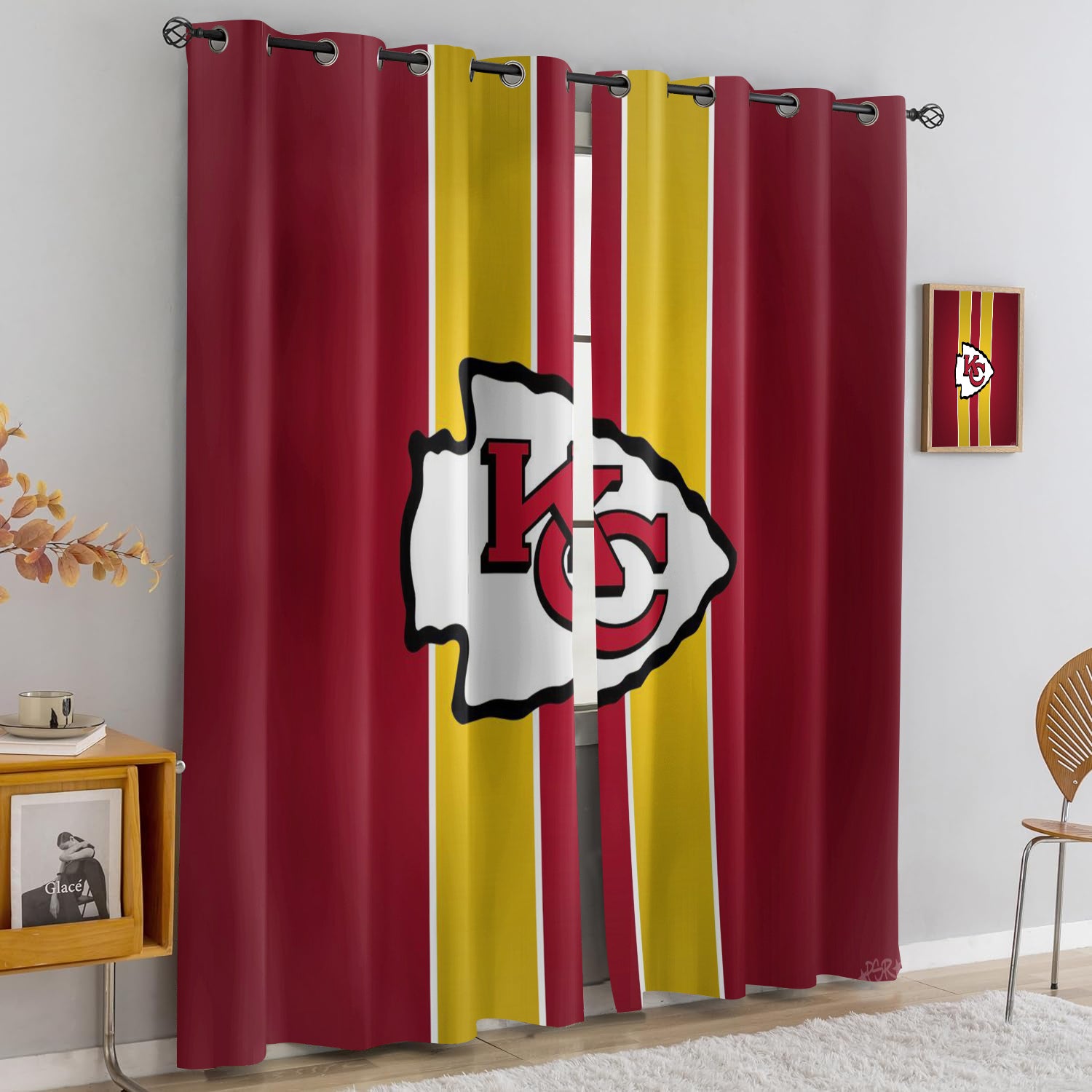 Kansas City Chiefs Blackout Curtains Drapes For Window Treatment Set