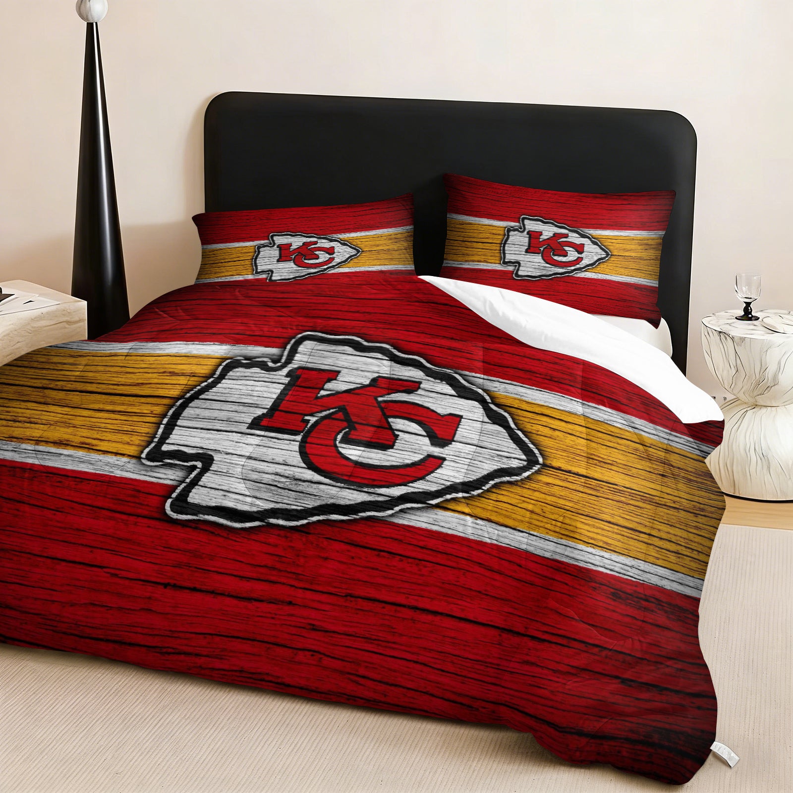 Kansas City Chiefs Comforter Pillowcase Sets Blanket All Season Reversible Quilted Duvet