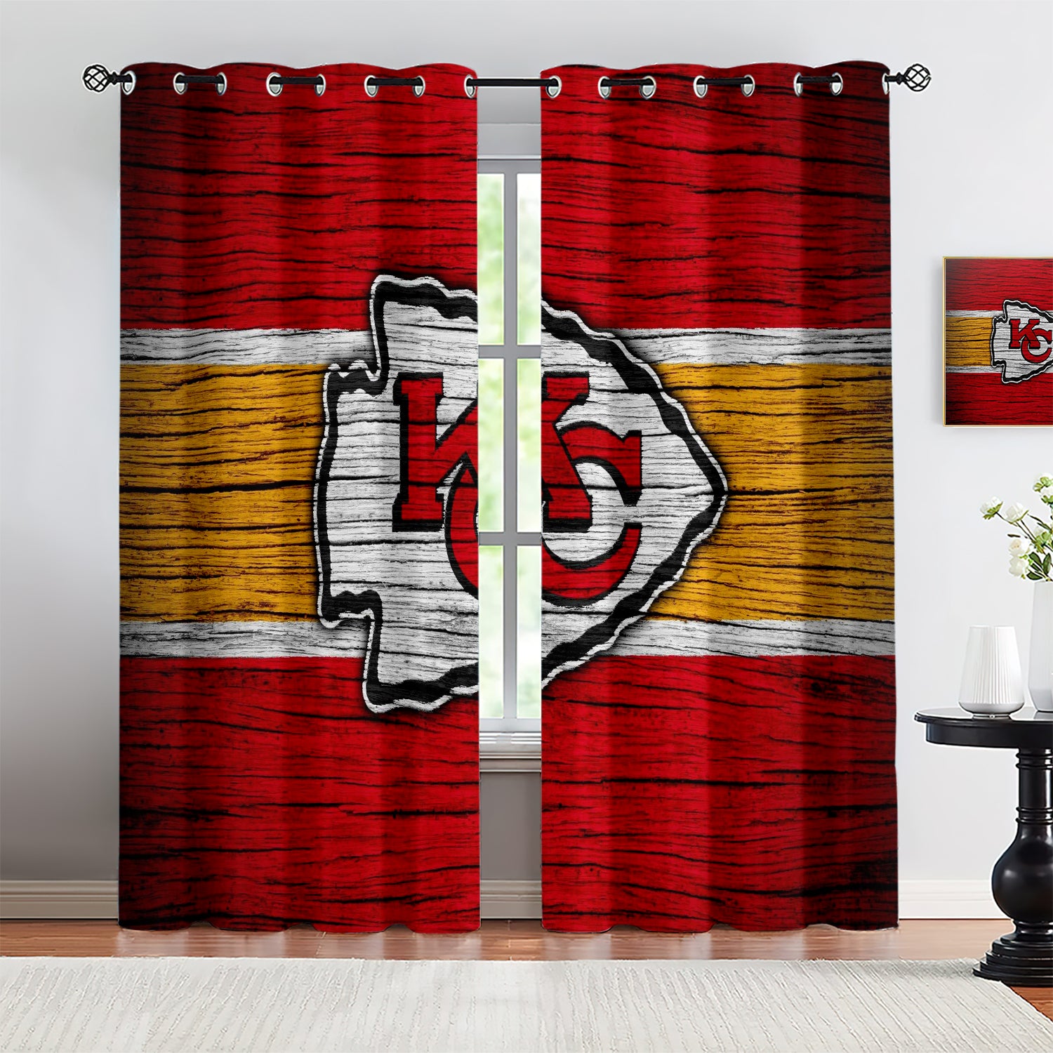 Kansas City Chiefs Blackout Curtains Drapes For Window Treatment Set