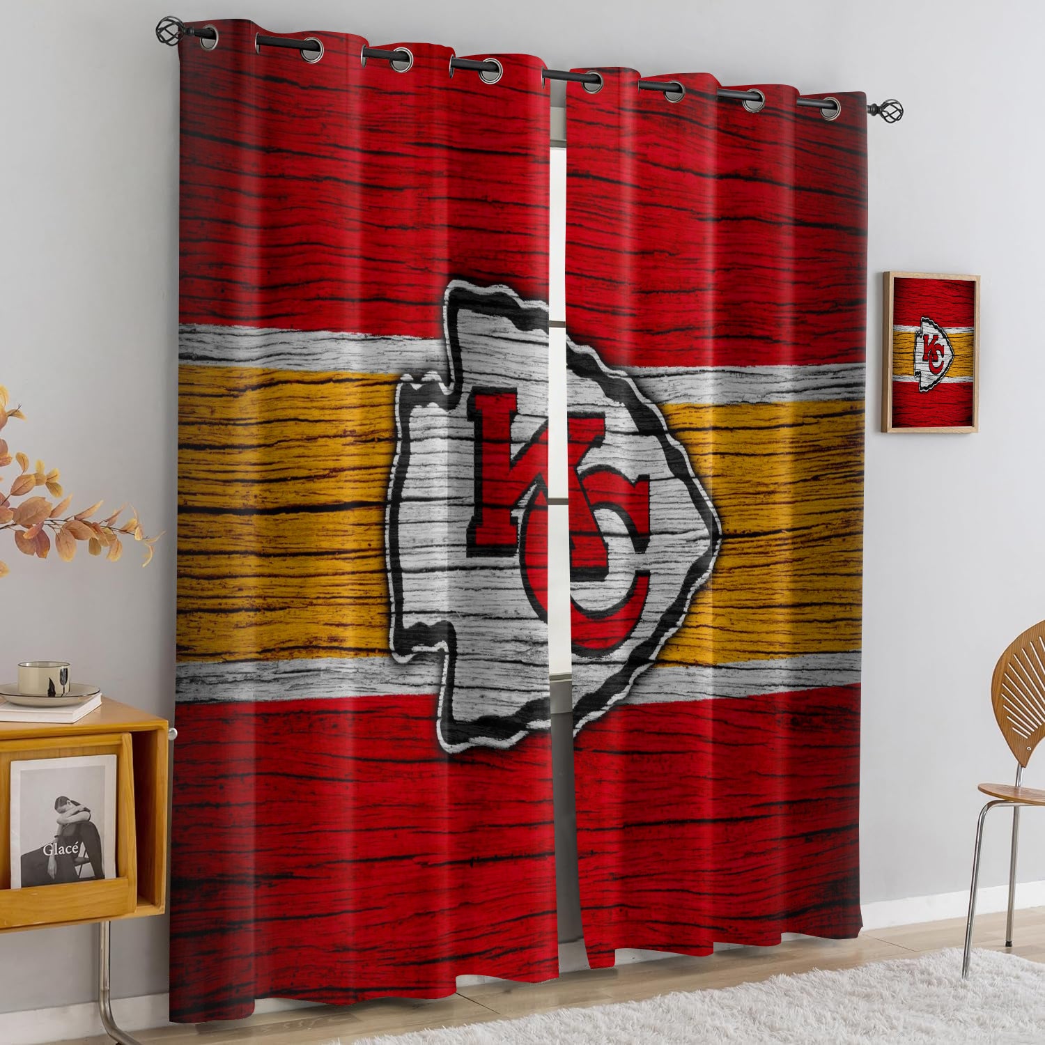 Kansas City Chiefs Blackout Curtains Drapes For Window Treatment Set