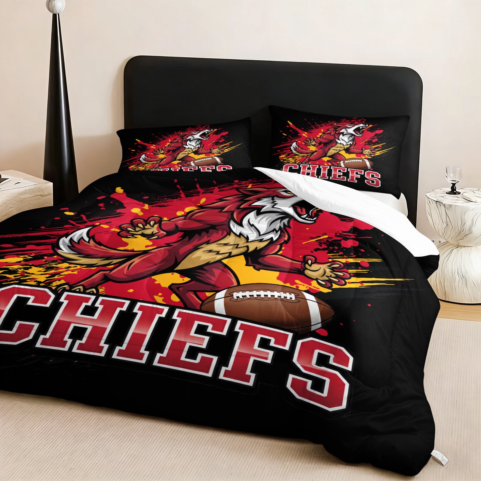 Kansas City Chiefs Comforter Pillowcase Sets Blanket All Season Reversible Quilted Duvet