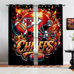 Kansas City Chiefs Blackout Curtains Drapes For Window Treatment Set