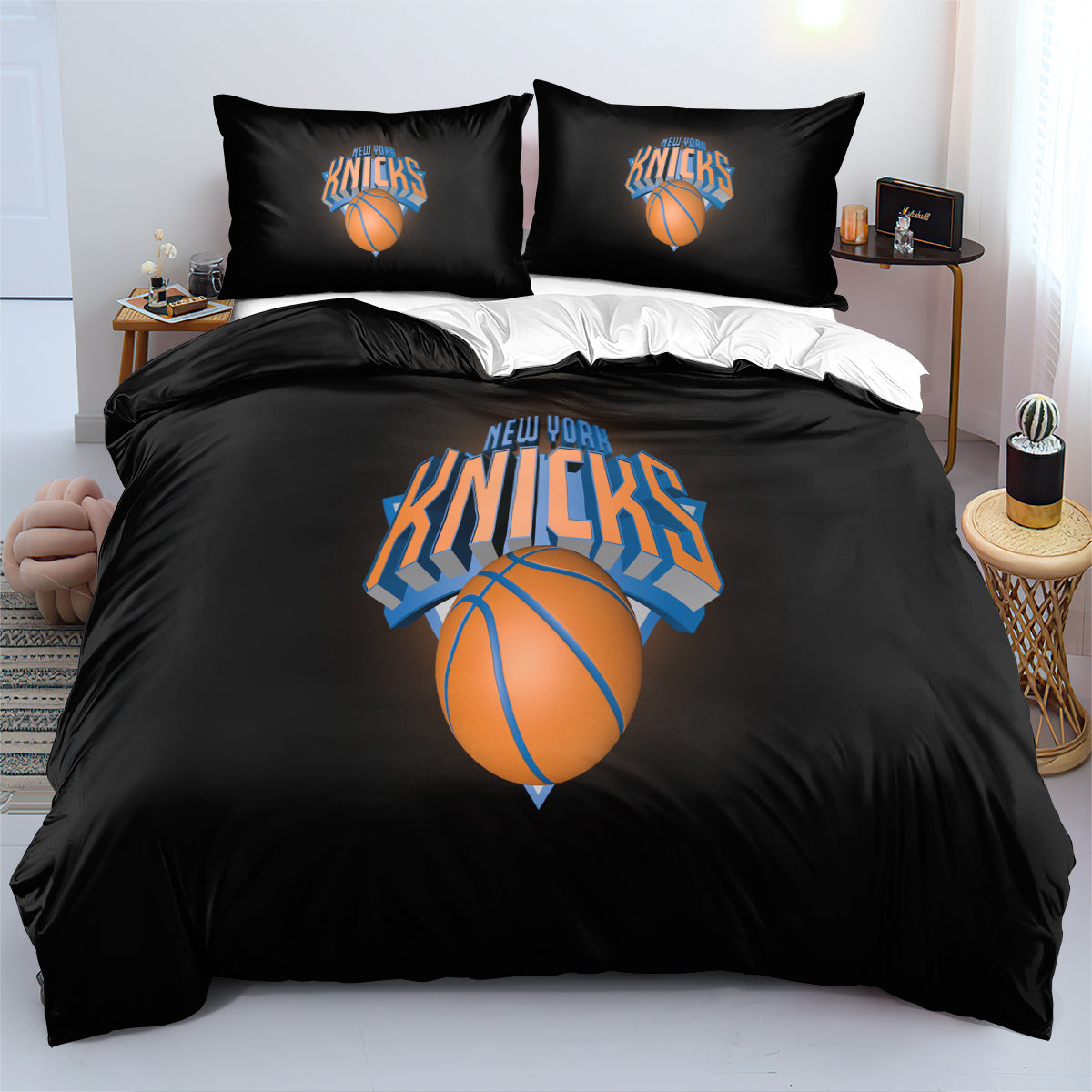 New York Basketball Knicks Bedding Set Quilt Cover Without Filler