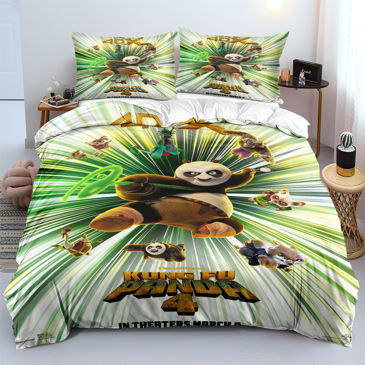 Kung Fu Panda 4 Duvet Cover Quilt Cover Pillowcase Bedding Set  Bedroom Decor