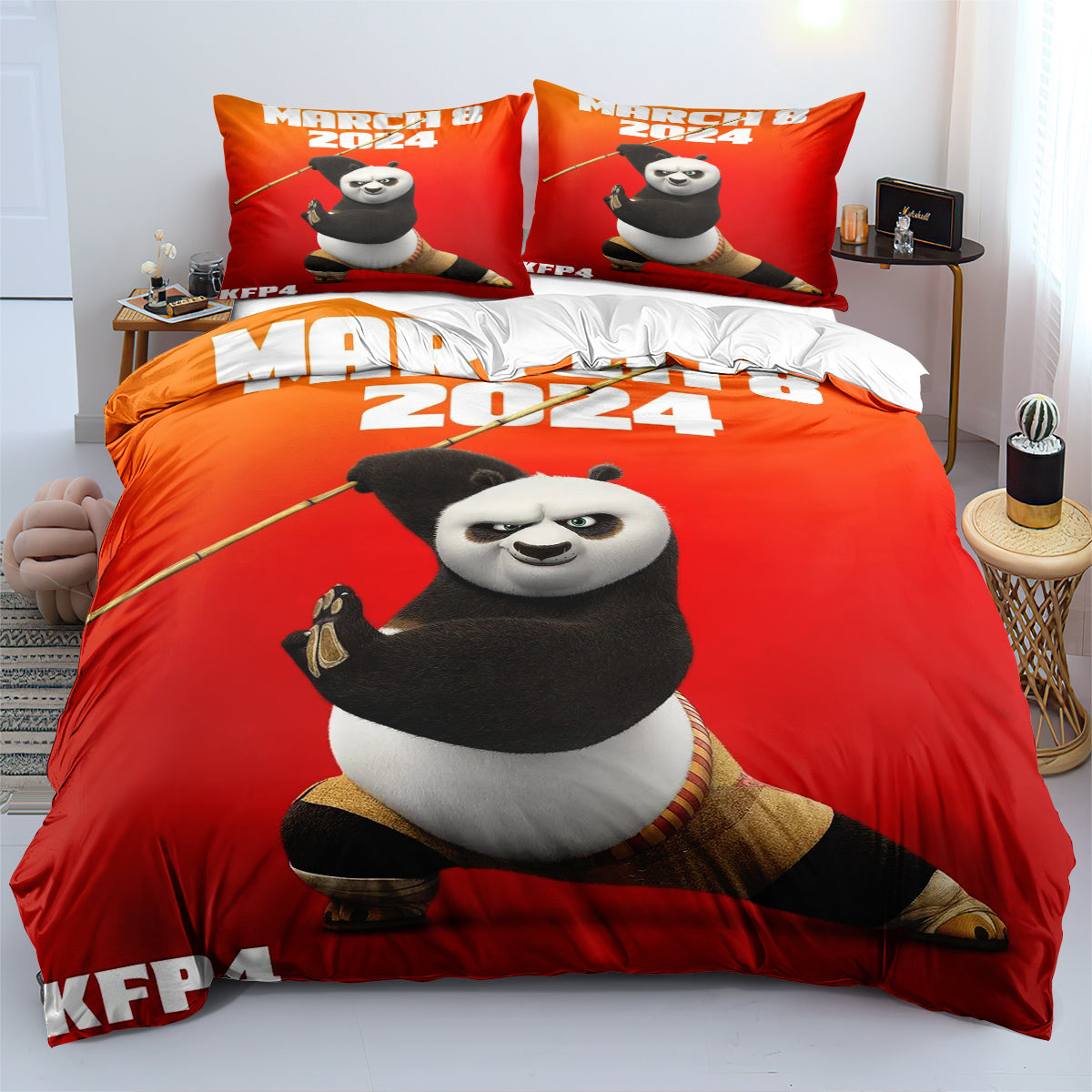 Kung Fu Panda 4 Duvet Cover Quilt Cover Pillowcase Bedding Set  Bedroom Decor