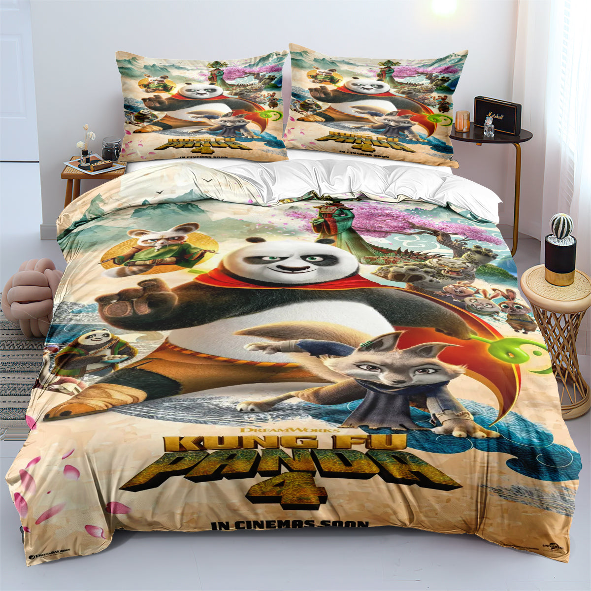 Kung Fu Panda 4 Duvet Cover Quilt Cover Pillowcase Bedding Set  Bedroom Decor