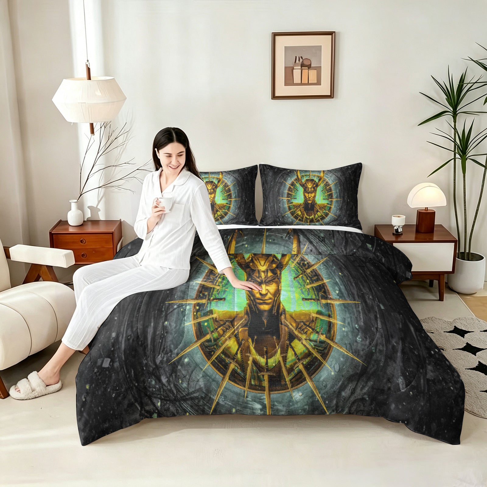 Marvel Rivals Loki Comforter Pillowcase Sets Blanket All Season Reversible Quilted Duvet