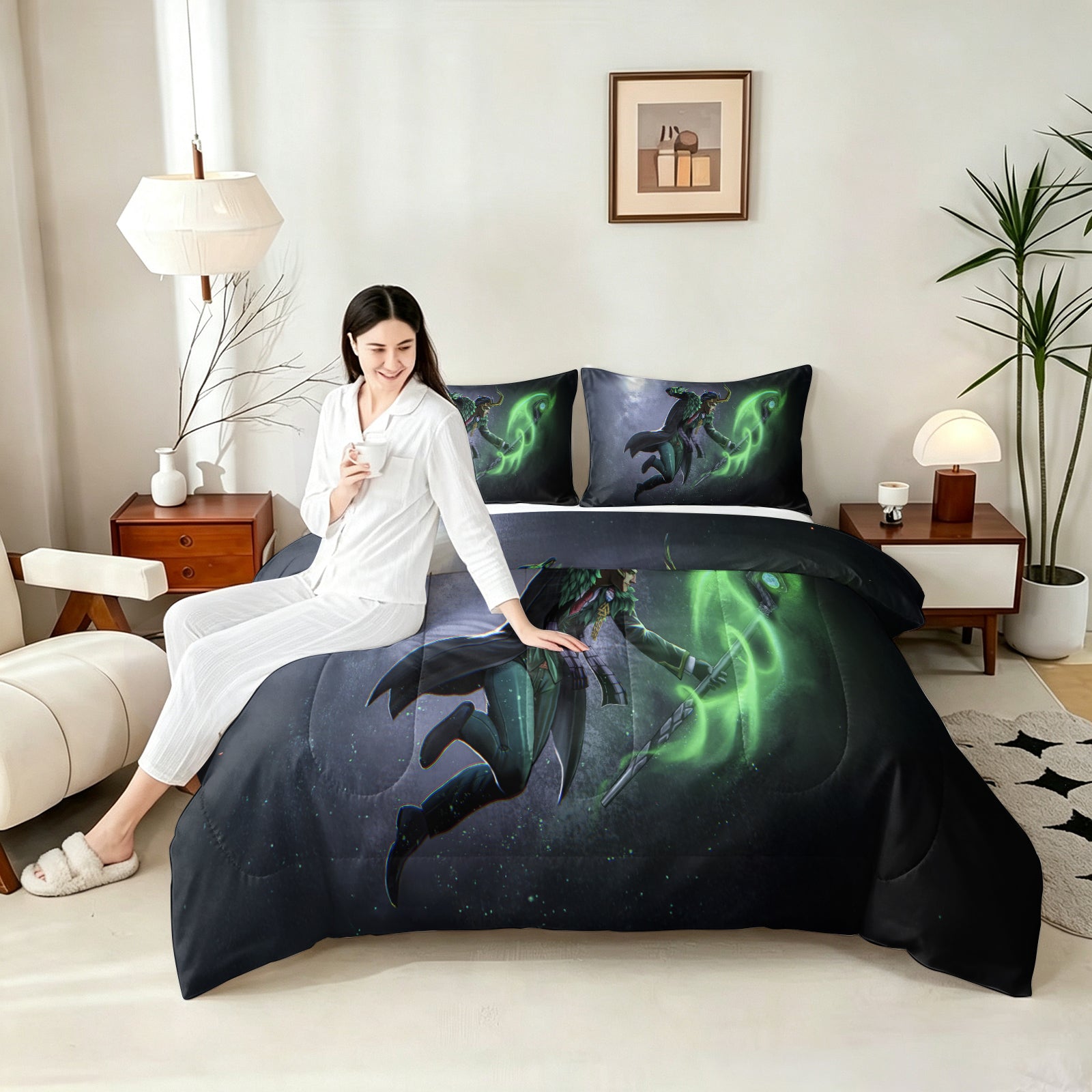 Marvel Rivals Loki Comforter Pillowcase Sets Blanket All Season Reversible Quilted Duvet