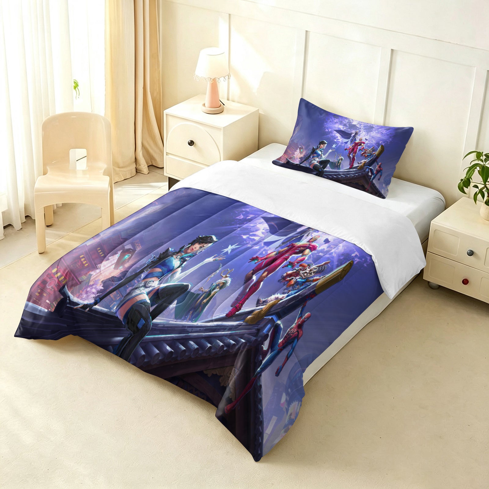 Marvel Rivals Comforter Pillowcase Sets Blanket All Season Reversible Quilted Duvet