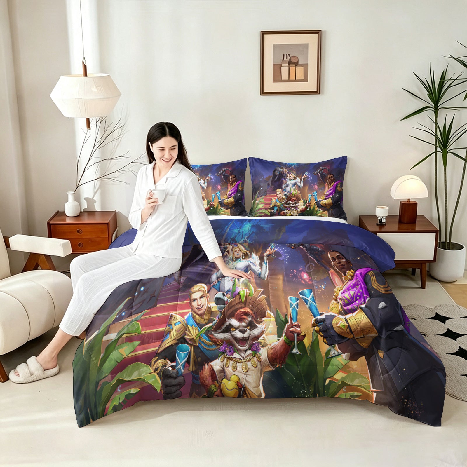 Marvel Rivals Comforter Pillowcase Sets Blanket All Season Reversible Quilted Duvet