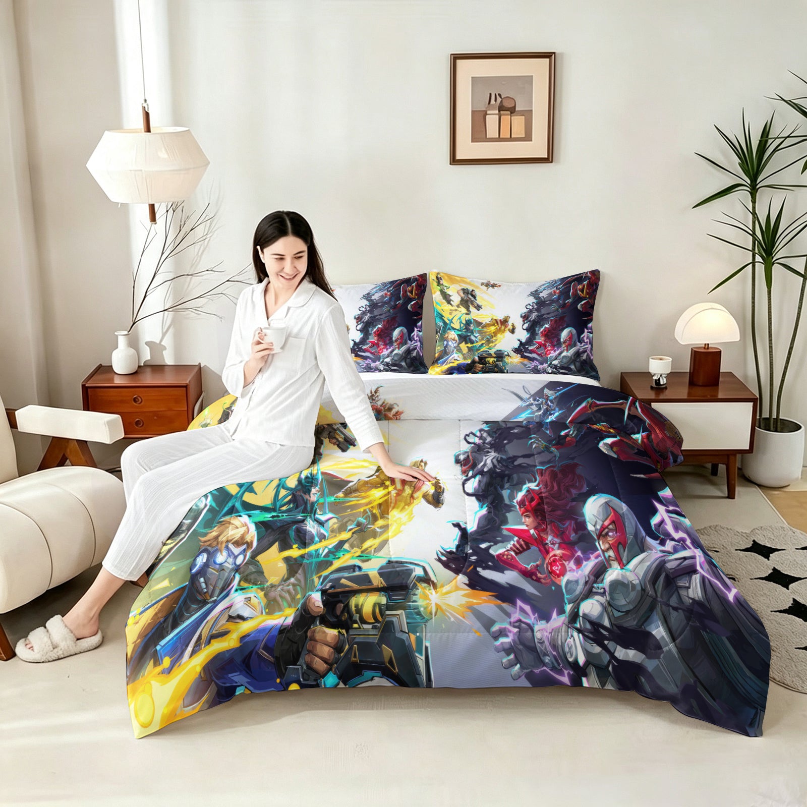 Marvel Rivals Comforter Pillowcase Sets Blanket All Season Reversible Quilted Duvet