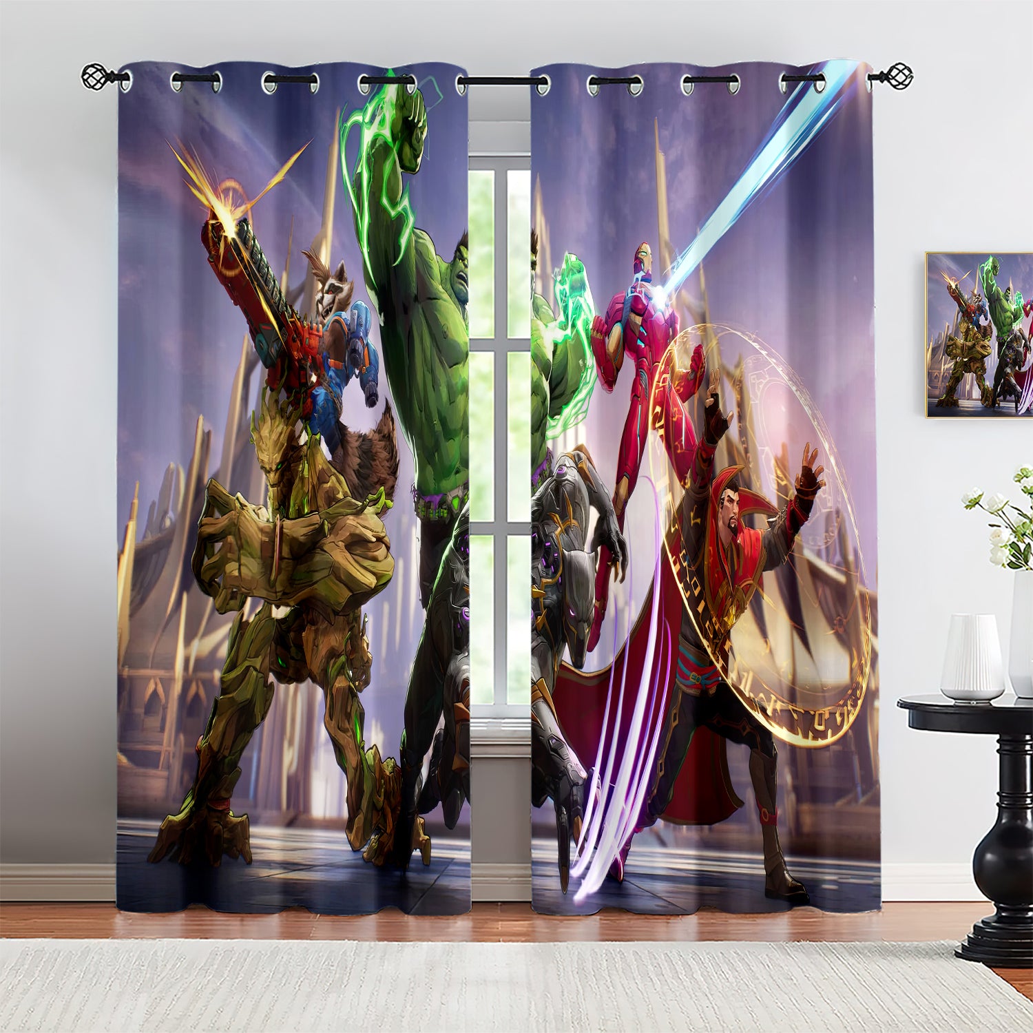 Marvel Rivals Blackout Curtains Drapes For Window Treatment Set