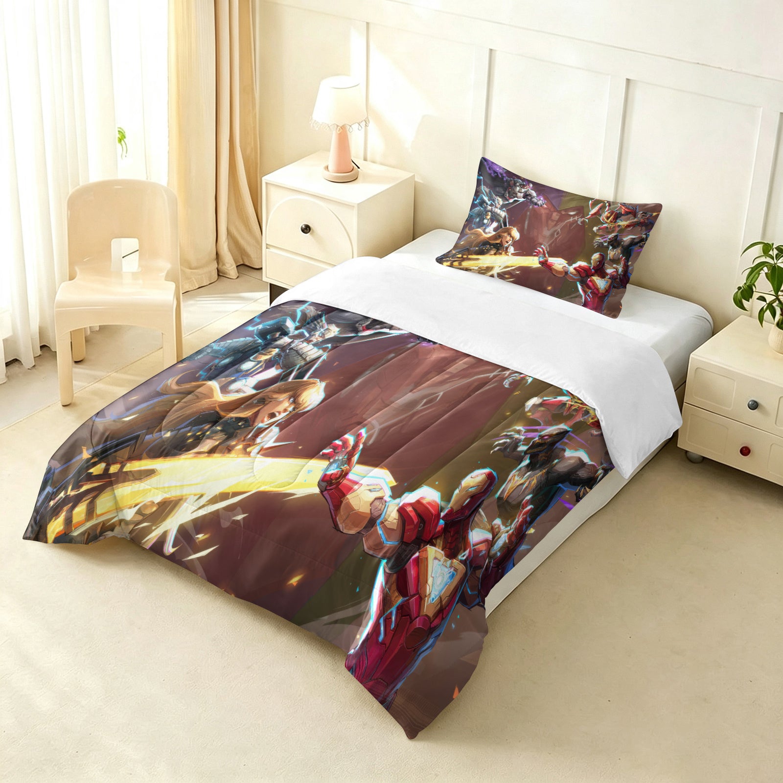 Marvel Rivals Comforter Pillowcase Sets Blanket All Season Reversible Quilted Duvet