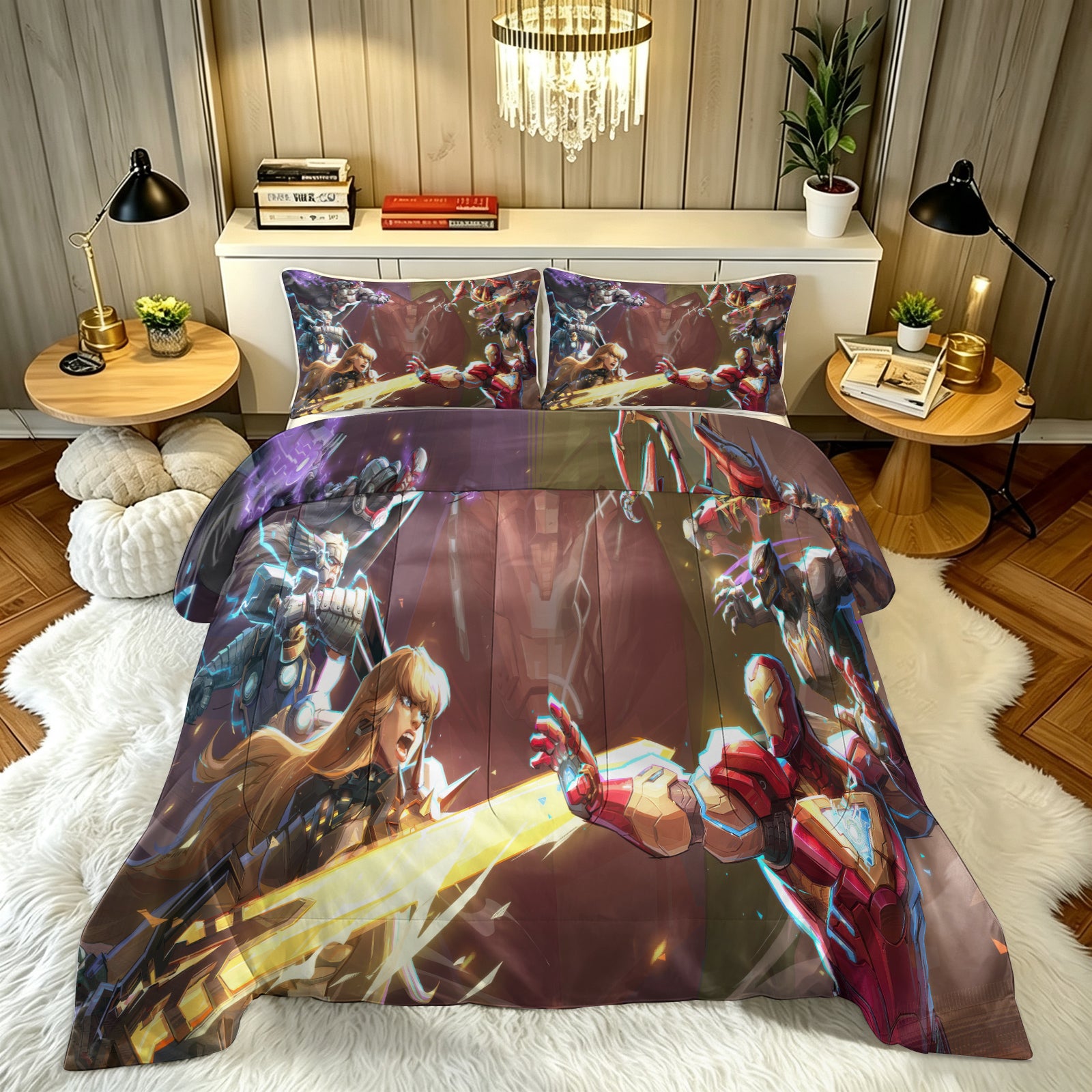 Marvel Rivals Comforter Pillowcase Sets Blanket All Season Reversible Quilted Duvet
