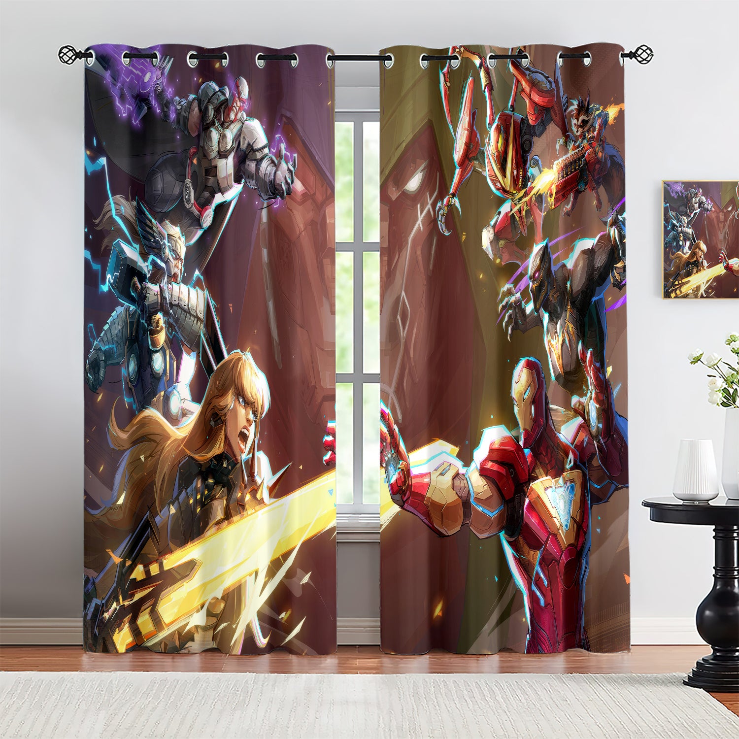 Marvel Rivals Blackout Curtains Drapes For Window Treatment Set