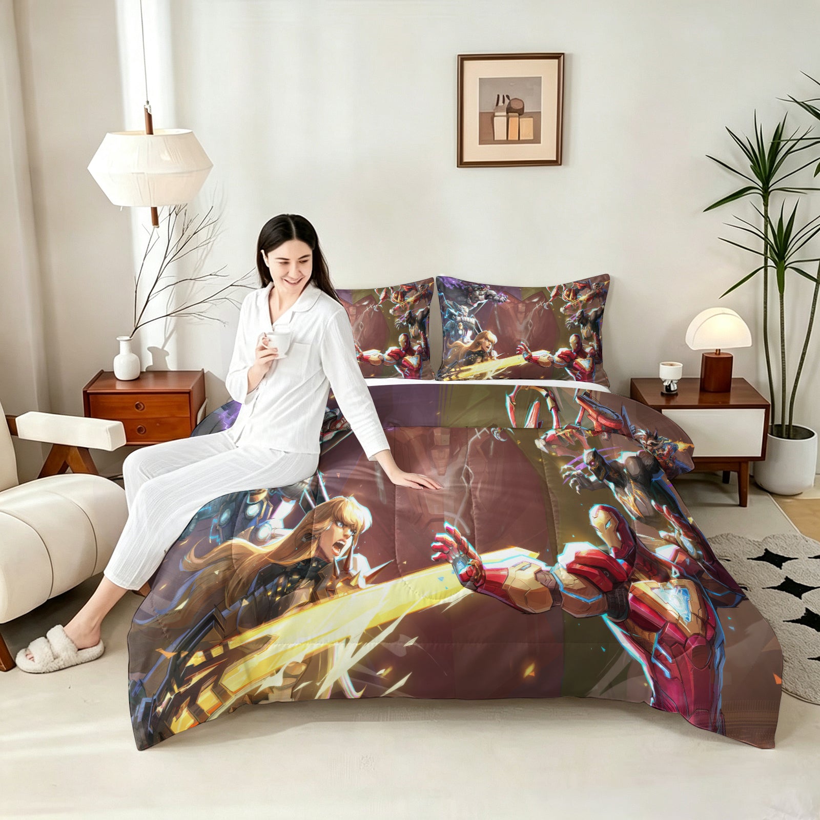 Marvel Rivals Comforter Pillowcase Sets Blanket All Season Reversible Quilted Duvet