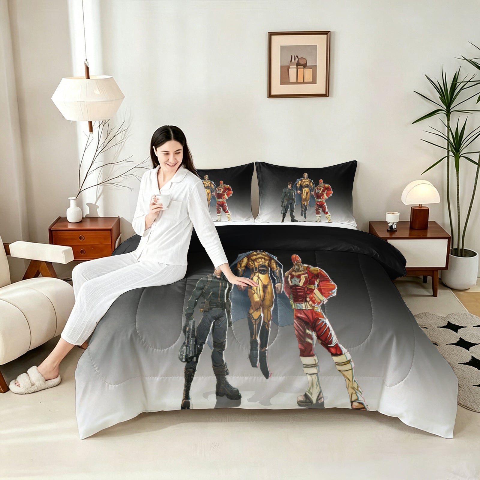 Marvel Rivals Comforter Pillowcase Sets Blanket All Season Reversible Quilted Duvet