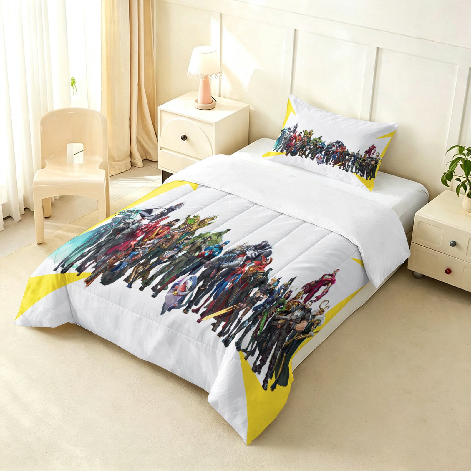 Marvel Rivals Comforter Pillowcase Sets Blanket All Season Reversible Quilted Duvet