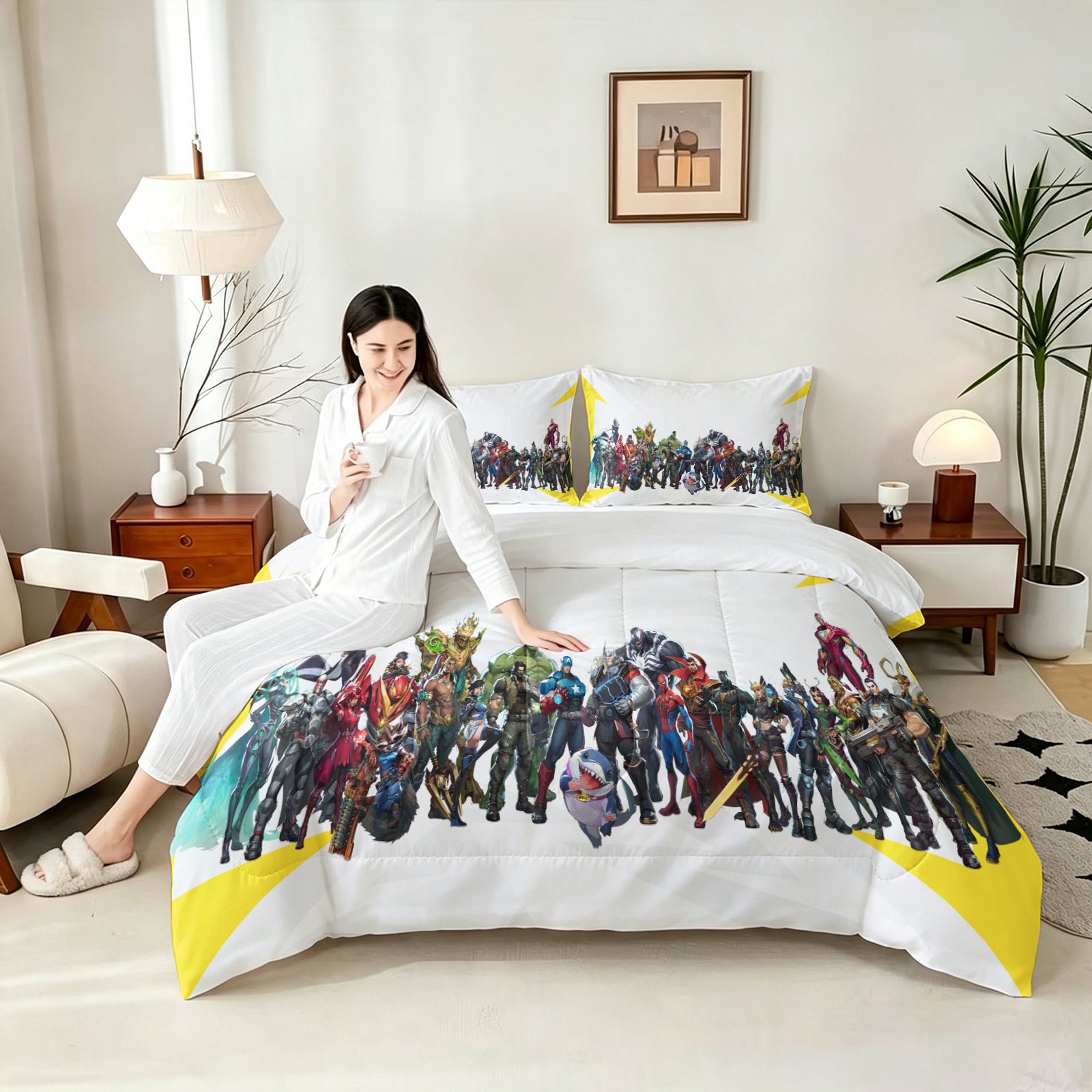 Marvel Rivals Comforter Pillowcase Sets Blanket All Season Reversible Quilted Duvet