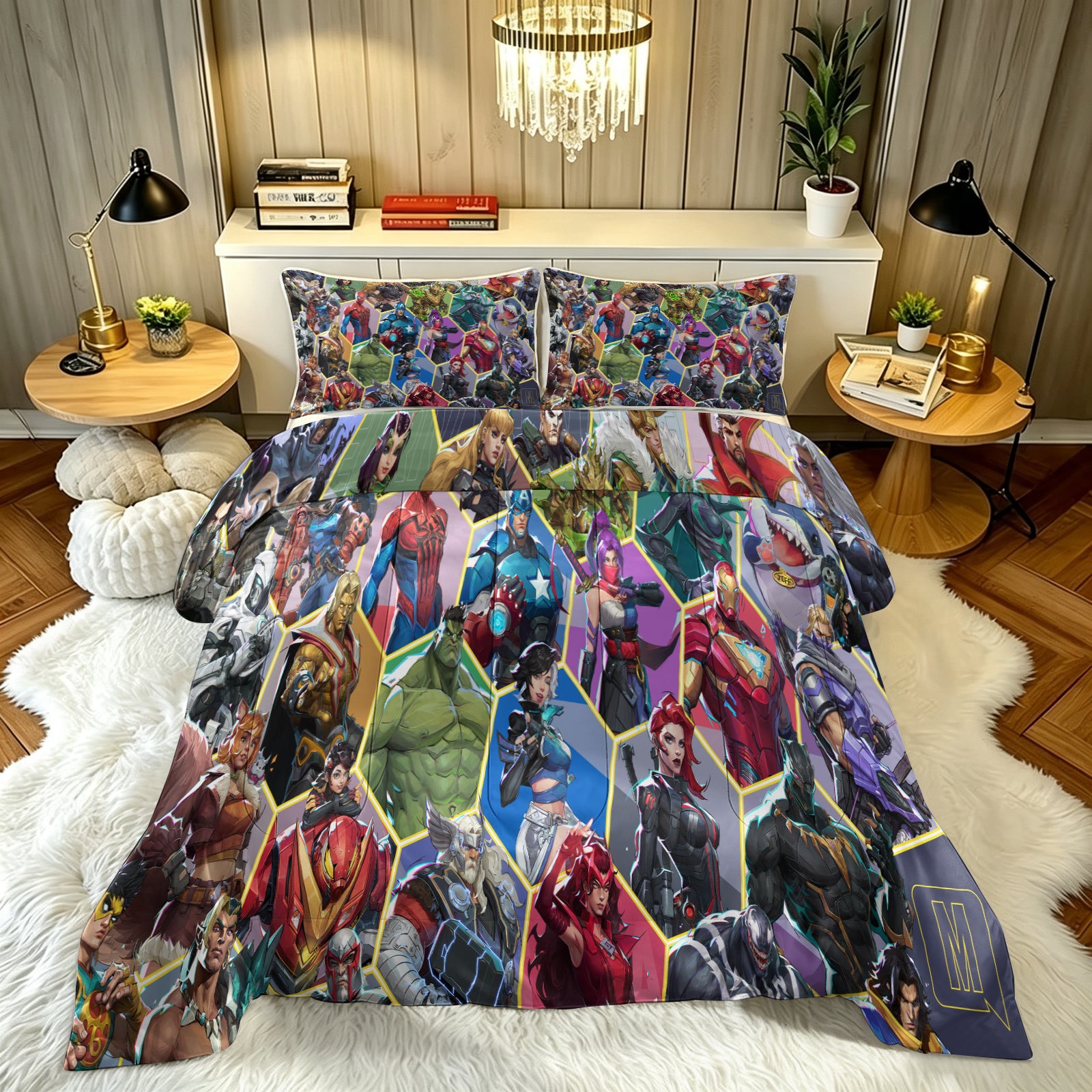 Marvel Rivals Comforter Pillowcase Sets Blanket All Season Reversible Quilted Duvet