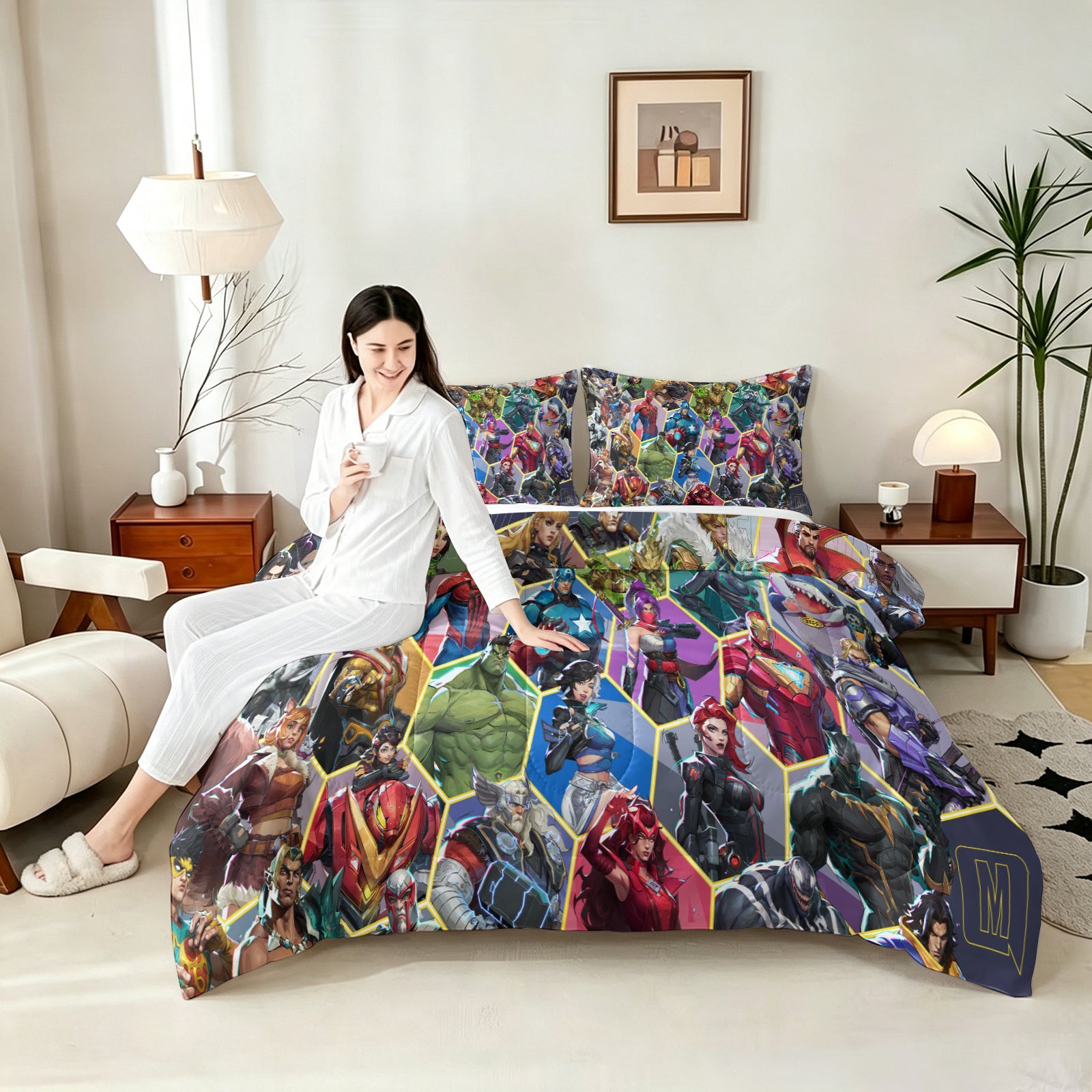 Marvel Rivals Comforter Pillowcase Sets Blanket All Season Reversible Quilted Duvet