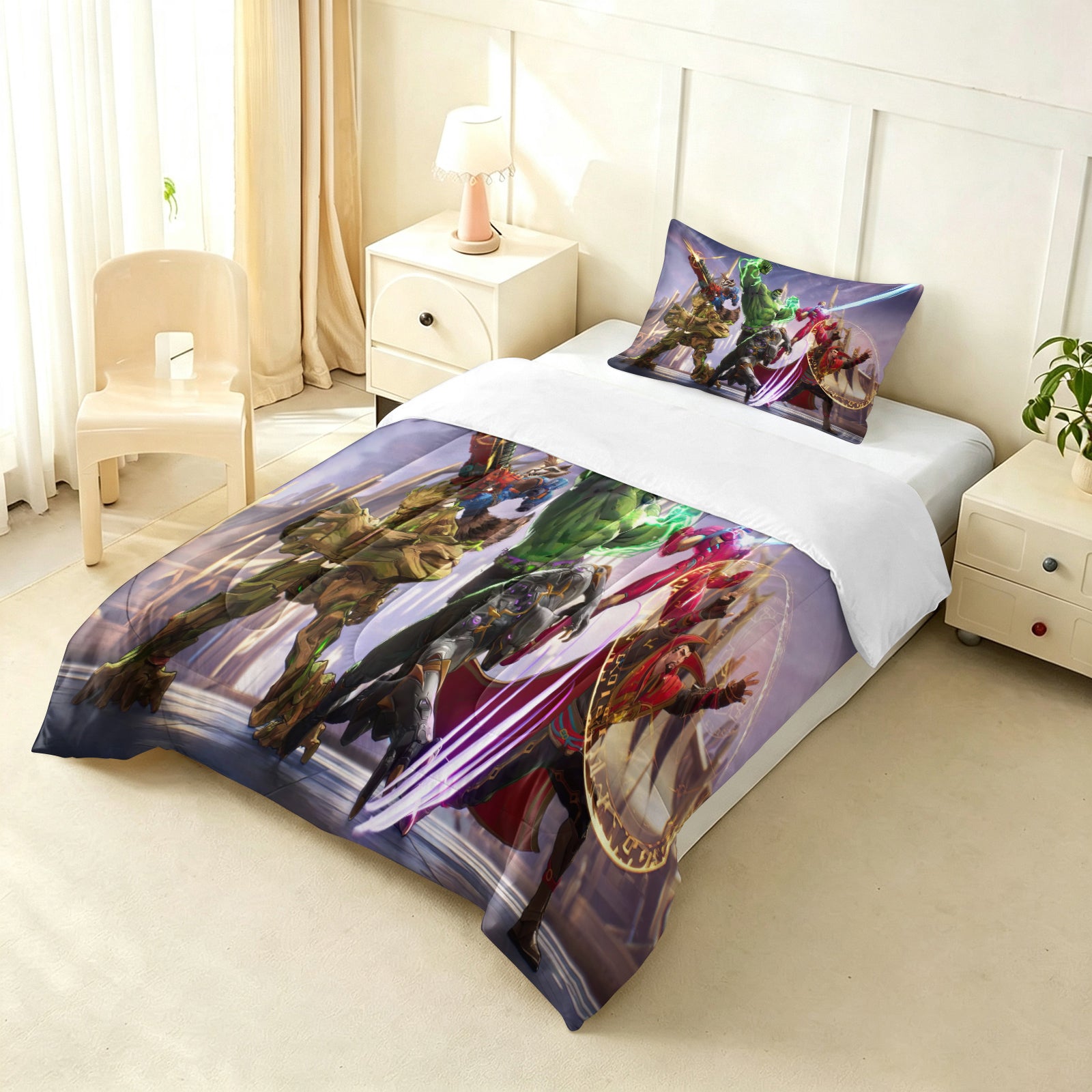 Marvel Rivals Comforter Pillowcase Sets Blanket All Season Reversible Quilted Duvet