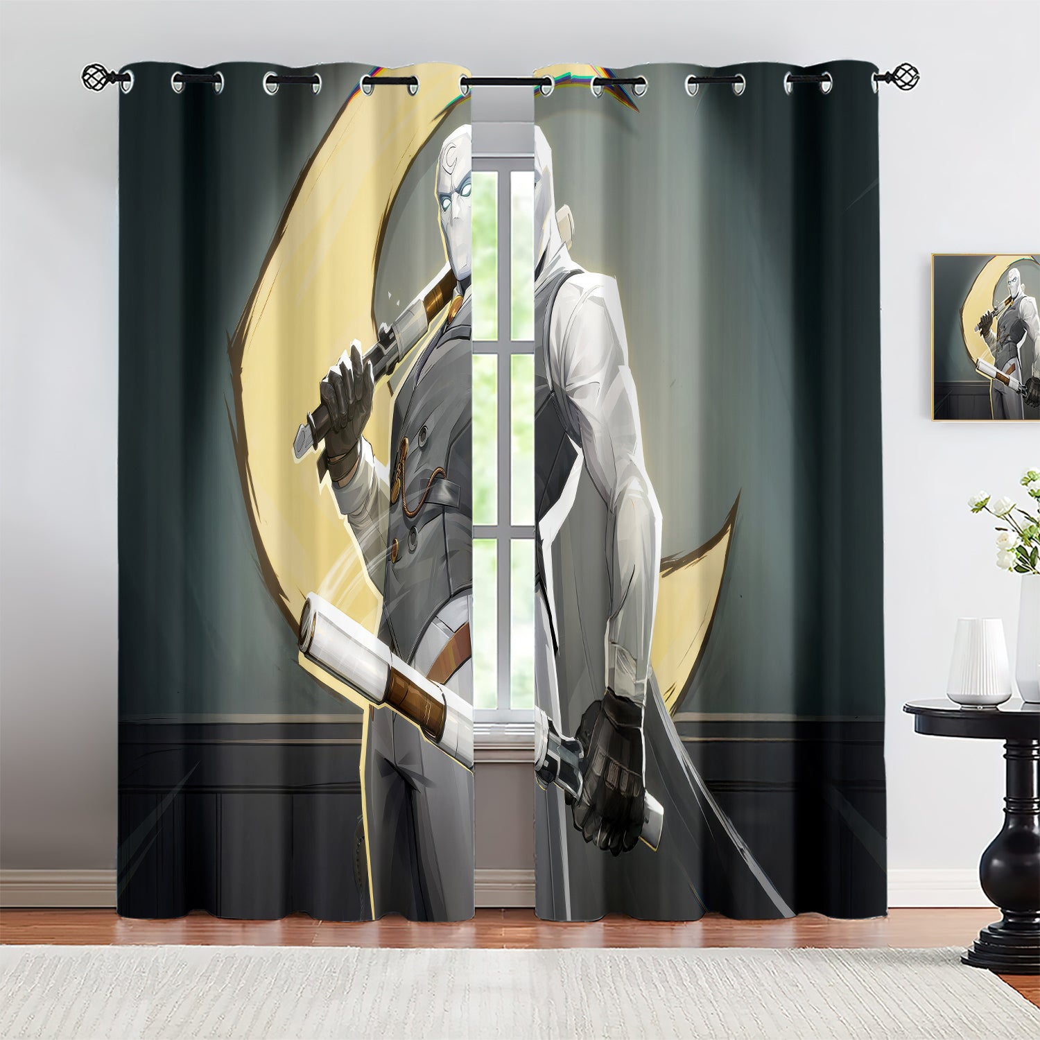 Marvel Rivals Moon Knight Blackout Curtains Drapes For Window Treatment Set