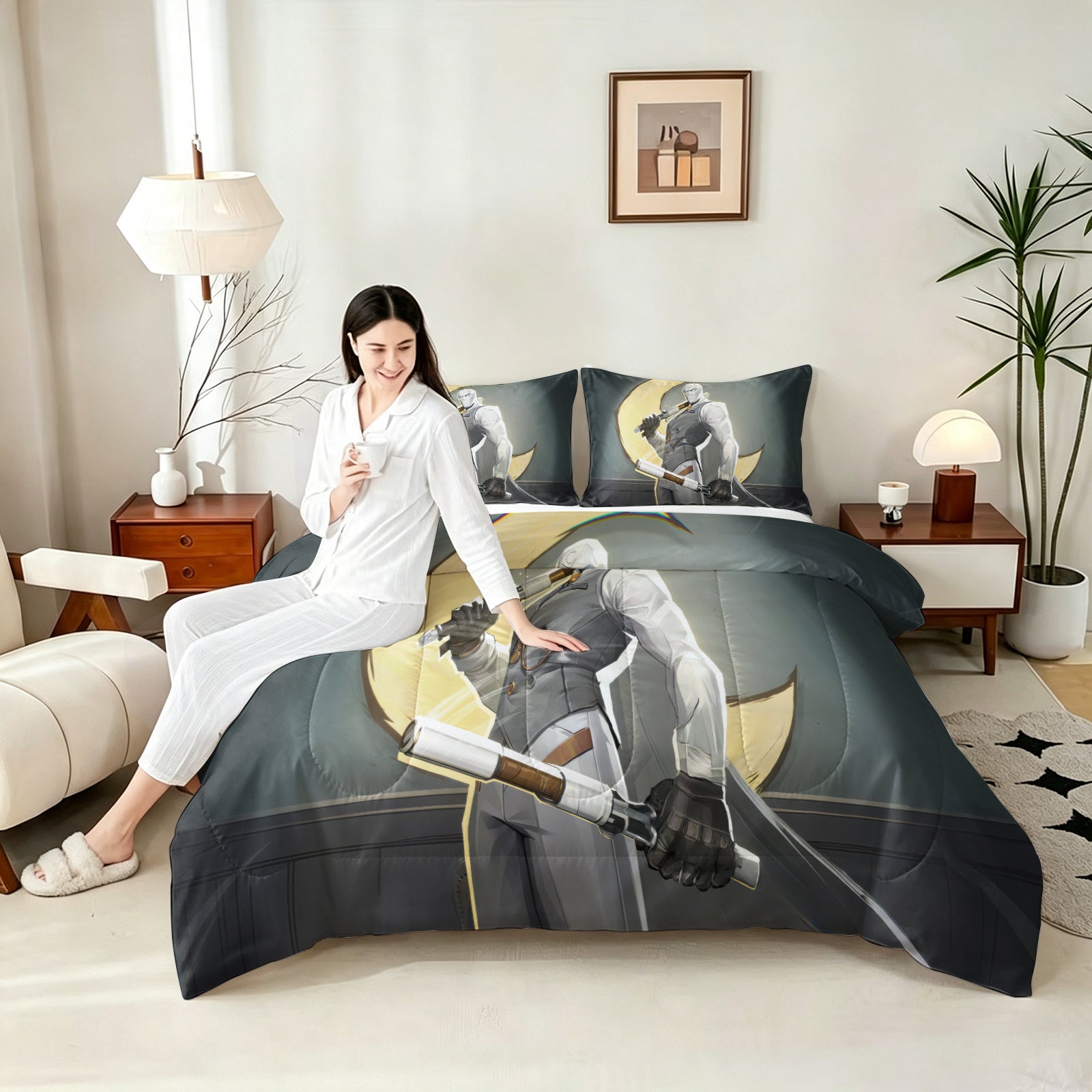 Marvel Rivals Moon Knight Comforter Pillowcase Sets Blanket All Season Reversible Quilted Duvet