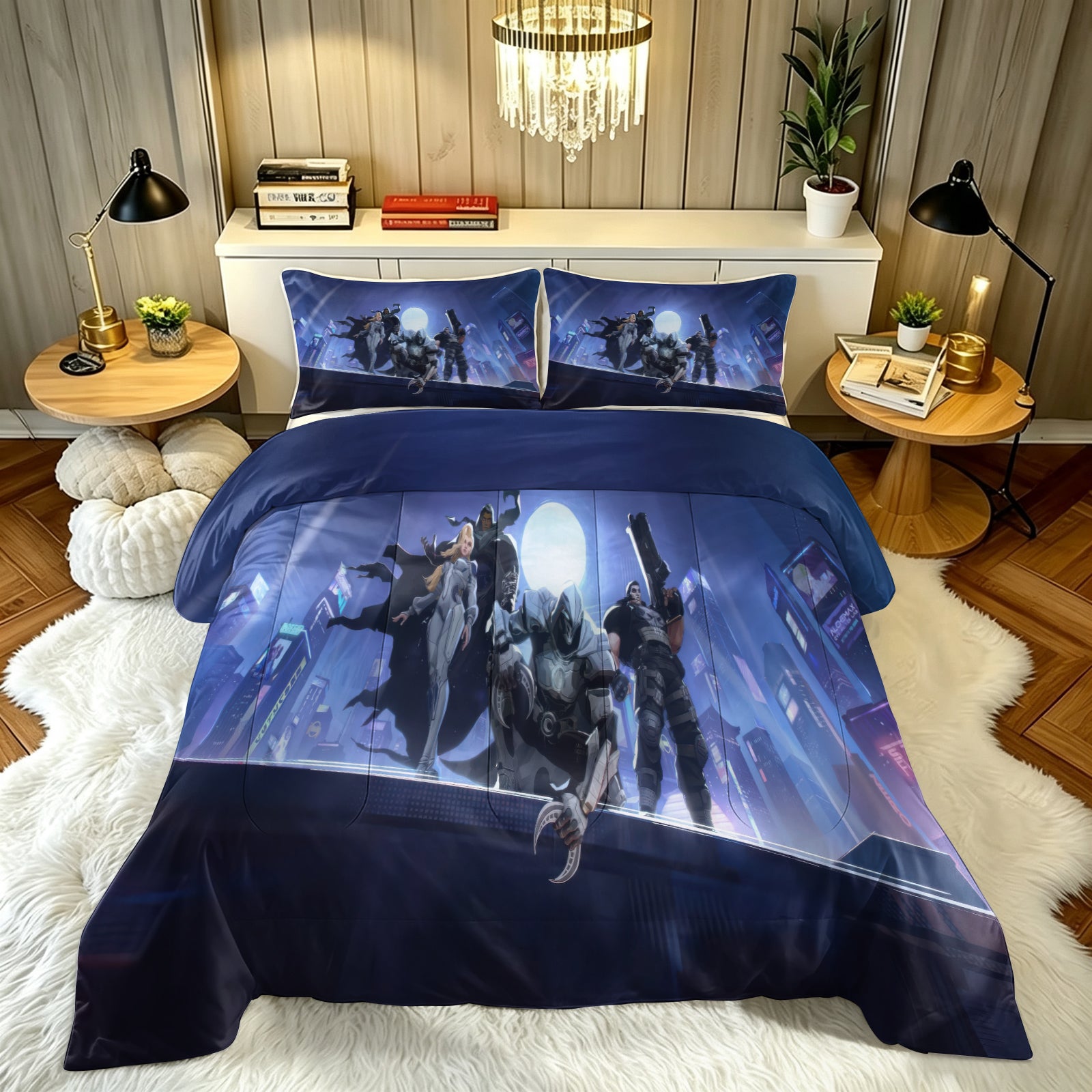 Marvel Rivals Moon Knight Comforter Pillowcase Sets Blanket All Season Reversible Quilted Duvet