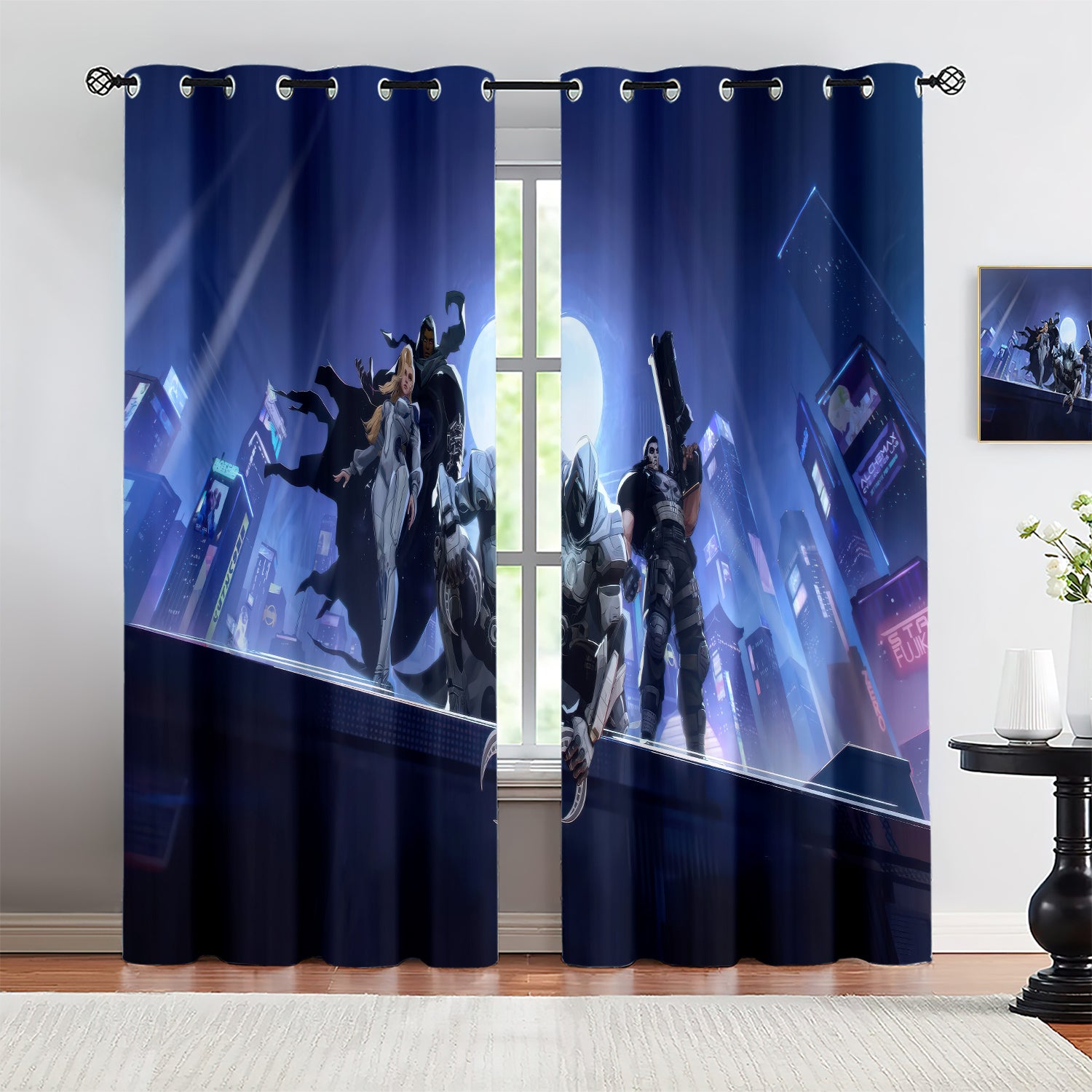 Marvel Rivals Moon Knight Blackout Curtains Drapes For Window Treatment Set