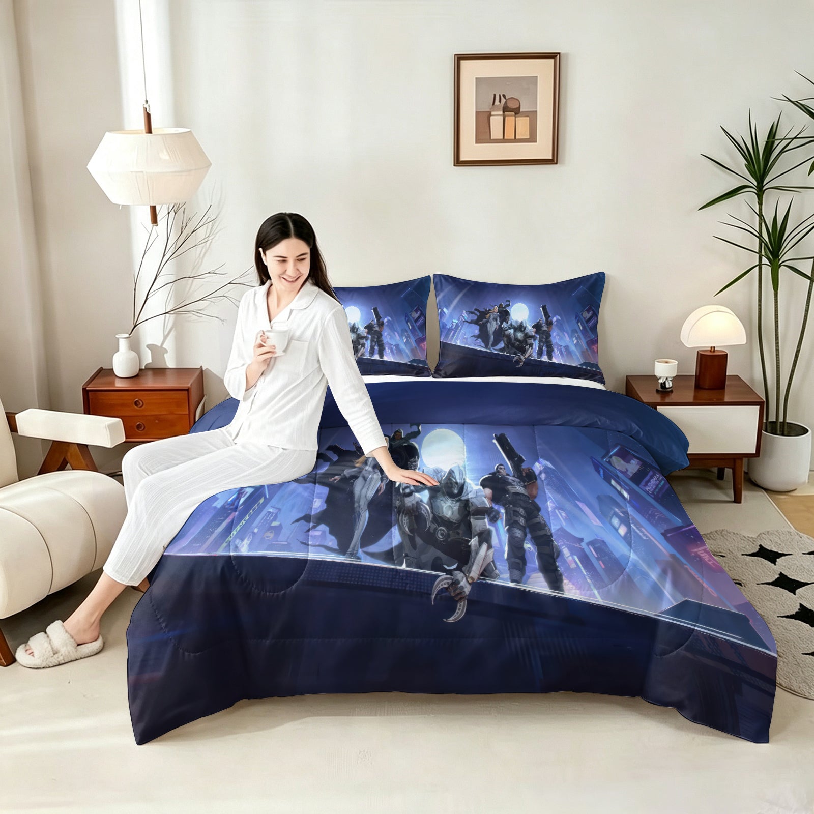 Marvel Rivals Moon Knight Comforter Pillowcase Sets Blanket All Season Reversible Quilted Duvet