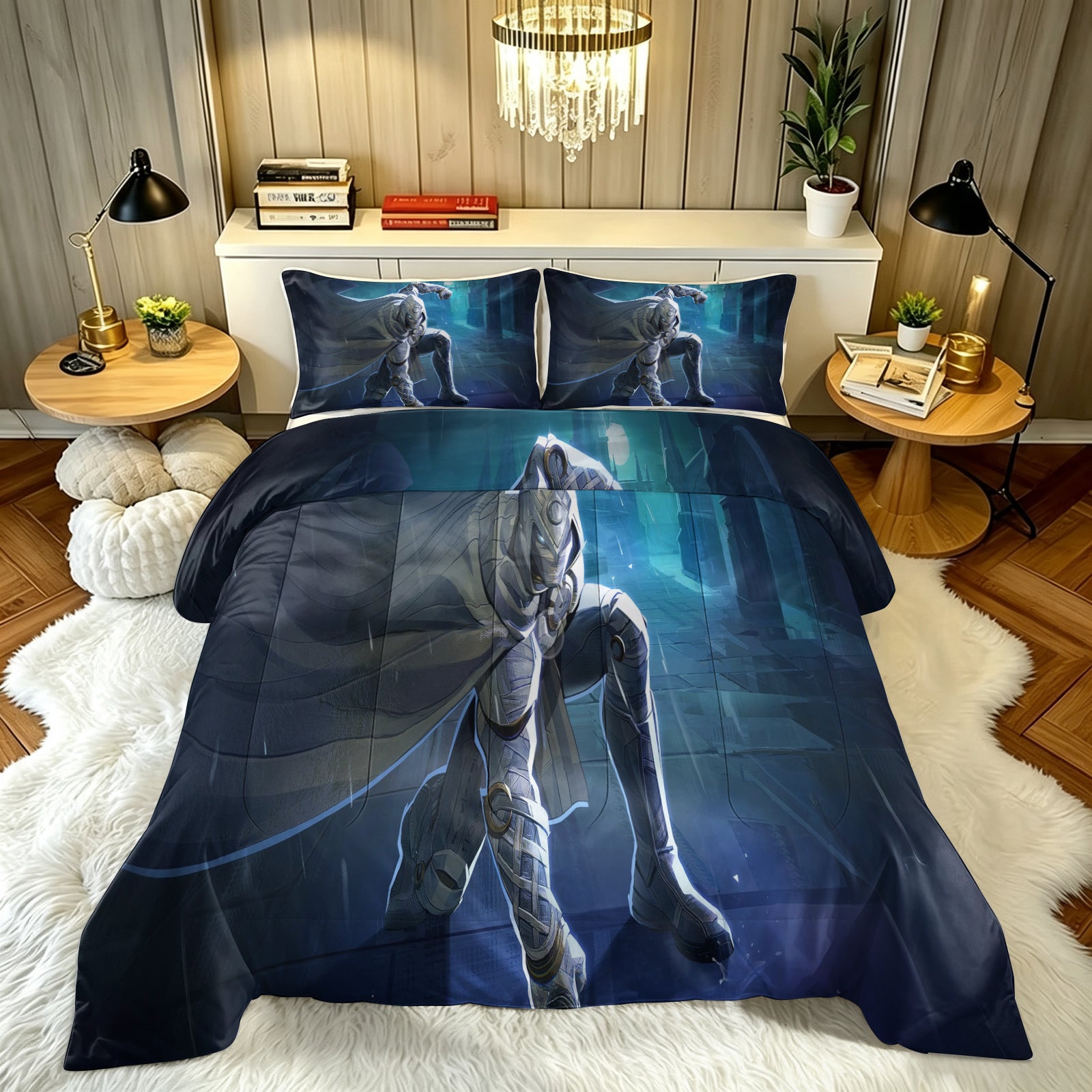 Marvel Rivals Moon Knight Comforter Pillowcase Sets Blanket All Season Reversible Quilted Duvet