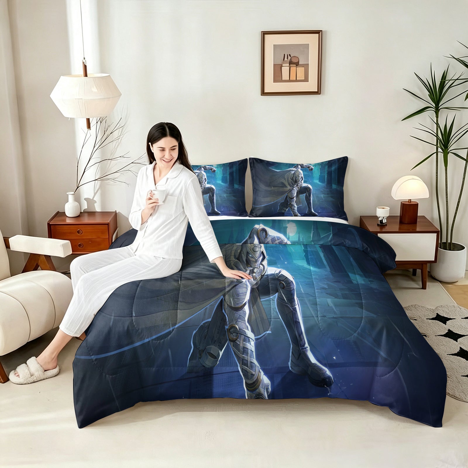 Marvel Rivals Moon Knight Comforter Pillowcase Sets Blanket All Season Reversible Quilted Duvet