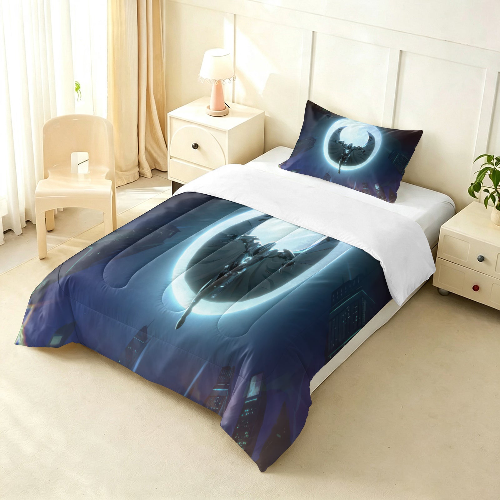 Marvel Rivals Moon Knight Comforter Pillowcase Sets Blanket All Season Reversible Quilted Duvet