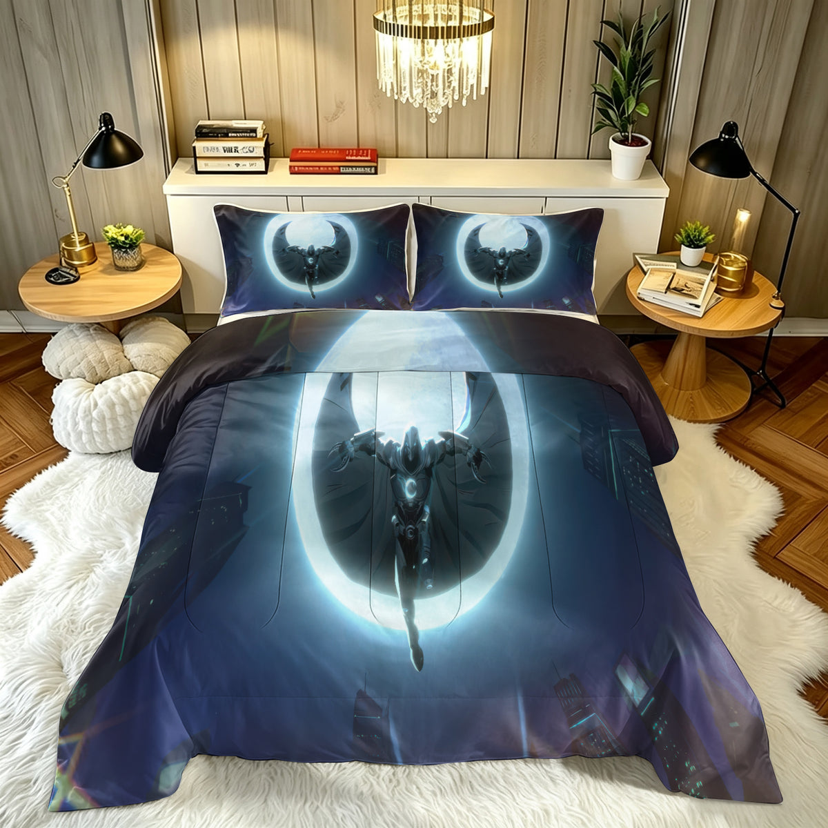 Marvel Rivals Moon Knight Comforter Pillowcase Sets Blanket All Season Reversible Quilted Duvet