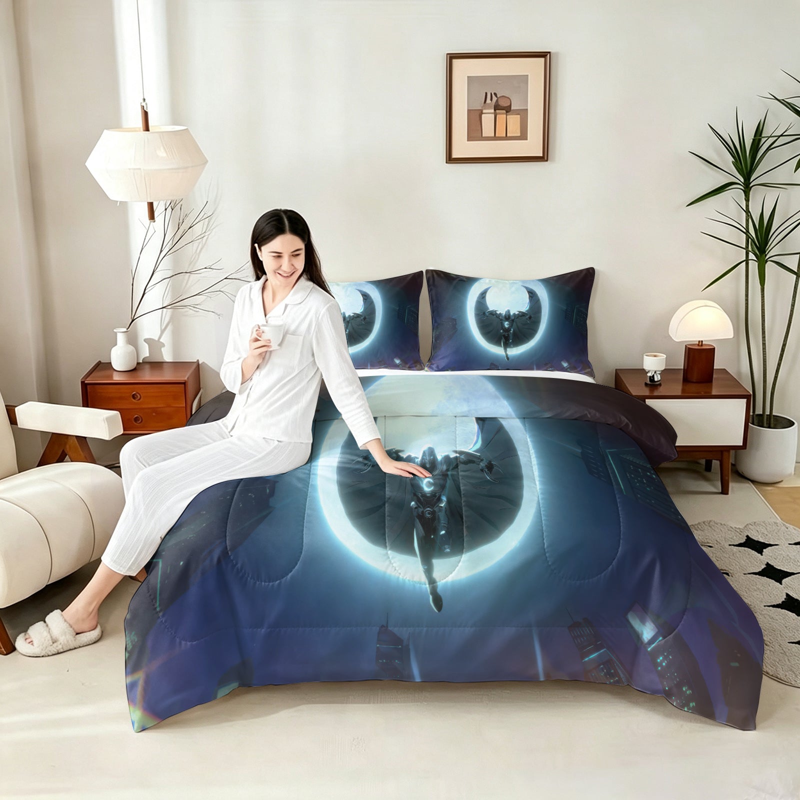 Marvel Rivals Moon Knight Comforter Pillowcase Sets Blanket All Season Reversible Quilted Duvet