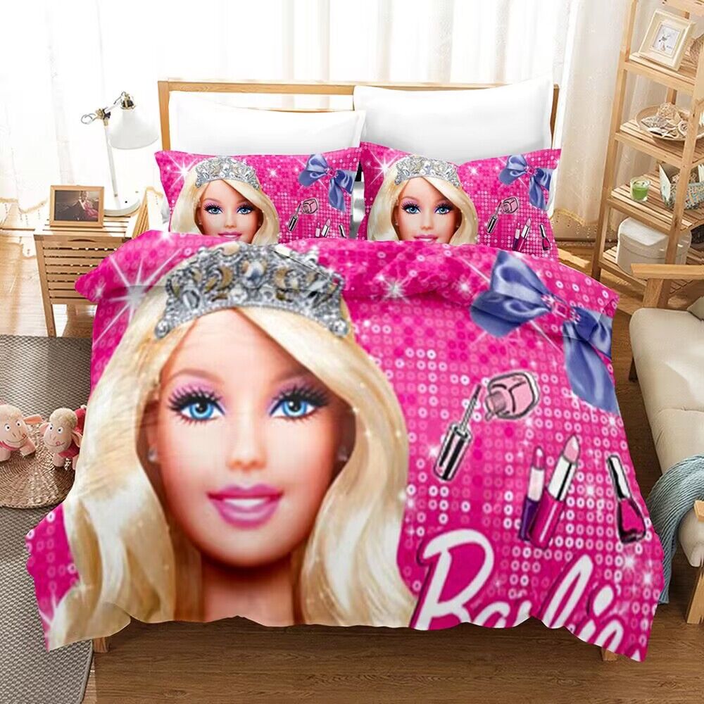 Pink Barbie 3D Printed Duvet Cover Quilt Cover Pillowcase Bedding Set