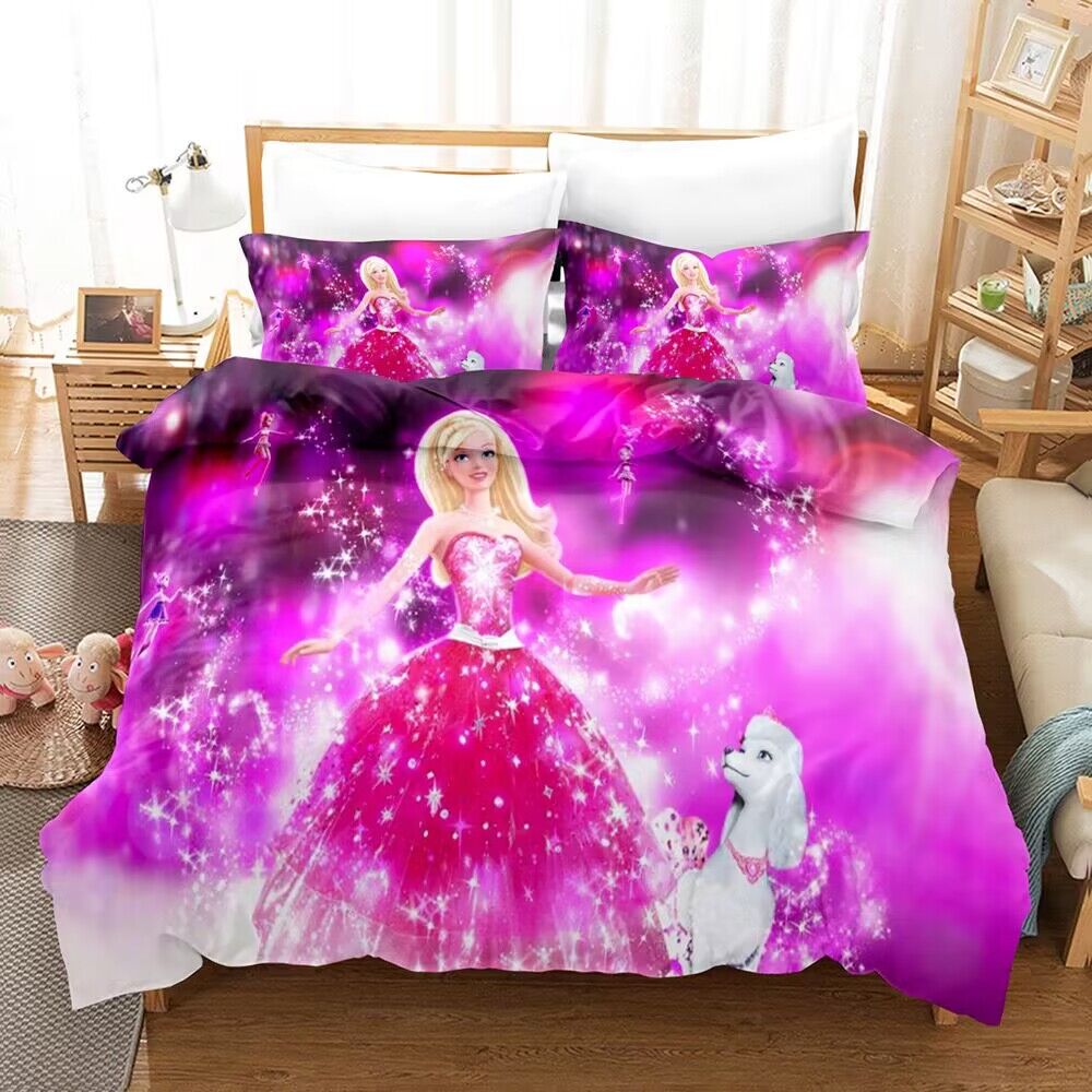 Pink Barbie 3D Printed Duvet Cover Quilt Cover Pillowcase Bedding Set