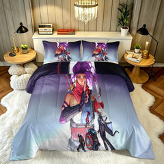 Marvel Rivals Psylocke Comforter Pillowcase Sets Blanket All Season Reversible Quilted Duvet