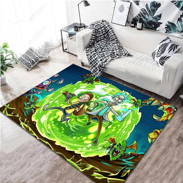 Rick and Morty Graphic Carpet Living Room Bedroom Sofa Rug Door Mat Kitchen Bathroom Mats for Kids