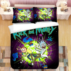 Anime Rick And Morty Duvet Cover Quilt Case Pillowcase Bedding Set Bedroom Decor