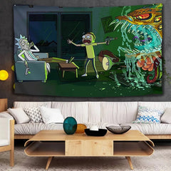Rick and Morty Wall Decor Hanging Tapestry Home Bedroom Living Room Decoration
