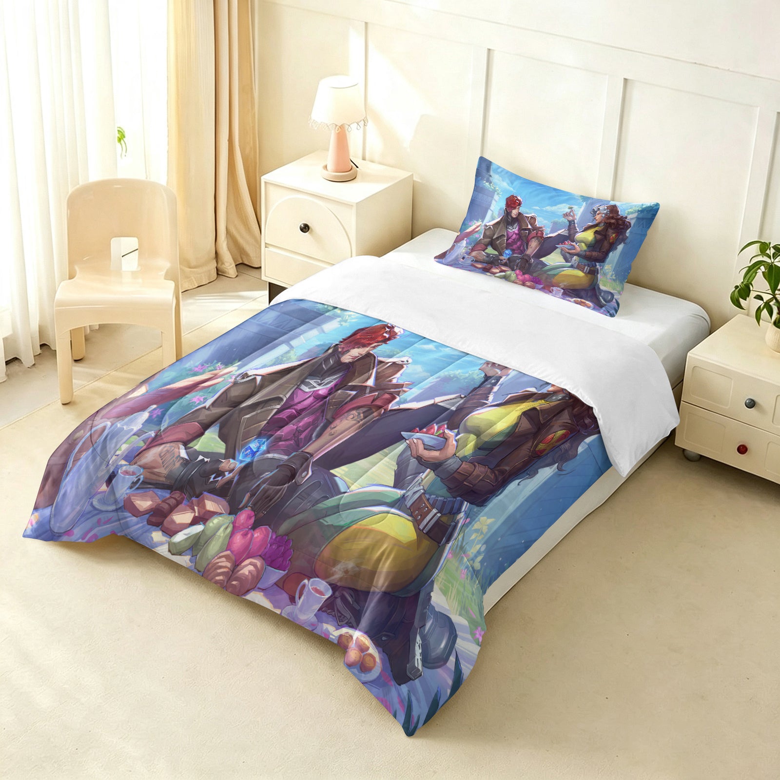 ‌Marvel Rivals Rogue Comforter Pillowcase Sets Blanket All Season Reversible Quilted Duvet